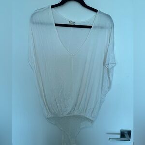 White t-shirt body suit from free people